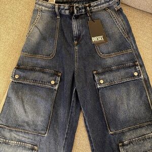 Diesel  Women’s Blue Cargo Jeans